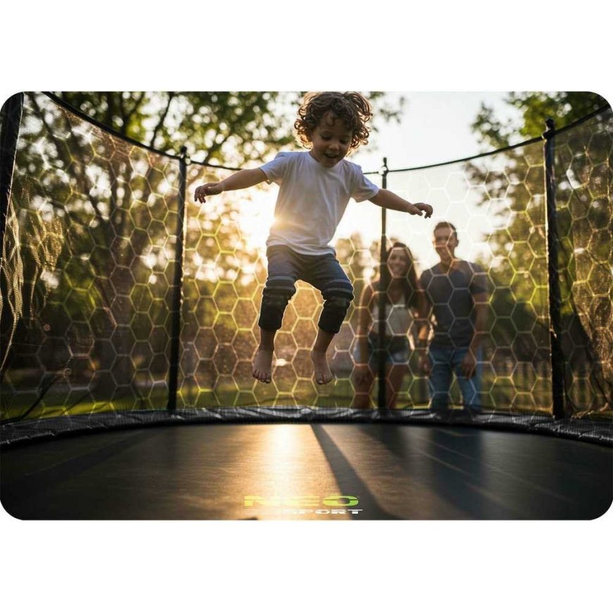 14 ft / 435 cm garden trampoline with inner net and Neo-Sport ladder – 4