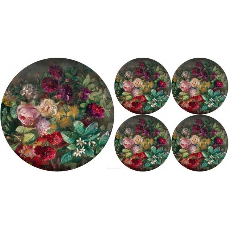 BERTONI EE Round coaster set 1+4 - BOUQUET
