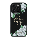 Kotelo Guess Grained Roses Big 4G -logo iPhone 16 Prolle, musta Kotelo Guess Grained Roses Big 4G -logo iPhone 16 Prolle, musta