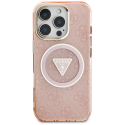 Case Guess IML Metal Glitter 4G Circle Triangle MagSafe for iPhone 16 Pro Max pink Case Guess IML Metal Glitter 4G Circle Triangle MagSafe for iPhone 16 Pro Max pink