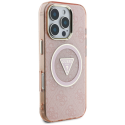 Case Guess IML Metal Glitter 4G Circle Triangle MagSafe for iPhone 16 Pro Max pink Case Guess IML Metal Glitter 4G Circle Triangle MagSafe for iPhone 16 Pro Max pink