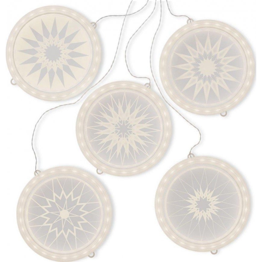 AmeliaHome Led Stained Glass AH MANDAL CIRCLE SET 5 PCS.