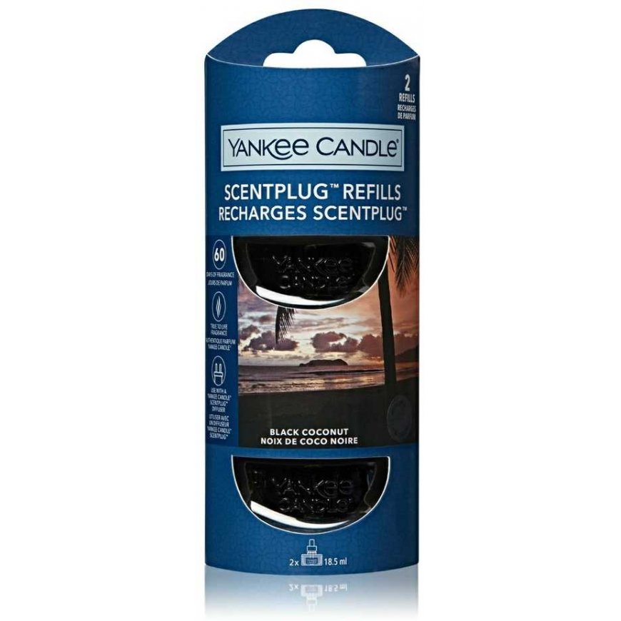 Yankee Candle Replacement cartridge for electric diffuser Black Coconut 2 x 18.5 ml 18.5ml electric fragrance diffuser – 2