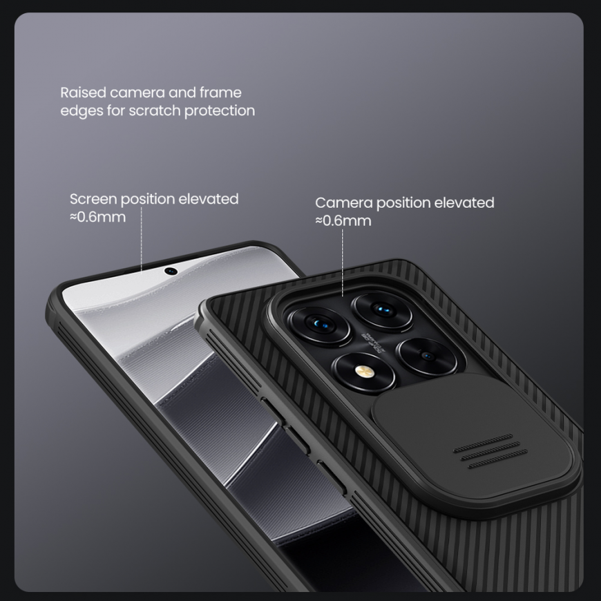 Nillkin CamShield PRO Hard Xiaomi Redmi Note 14 Pro 5G/Poco X7 5G puhelimen kuori musta – 5