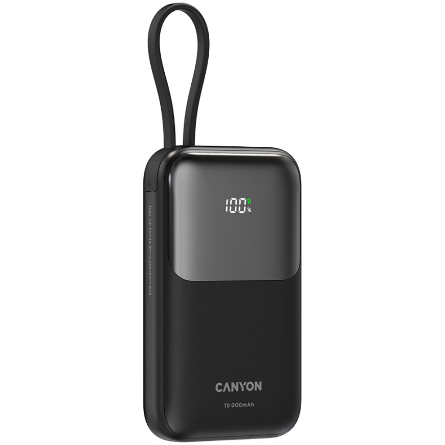 Canyon OnPower 101 built-in cable 10000 mAh PD22.5W Black