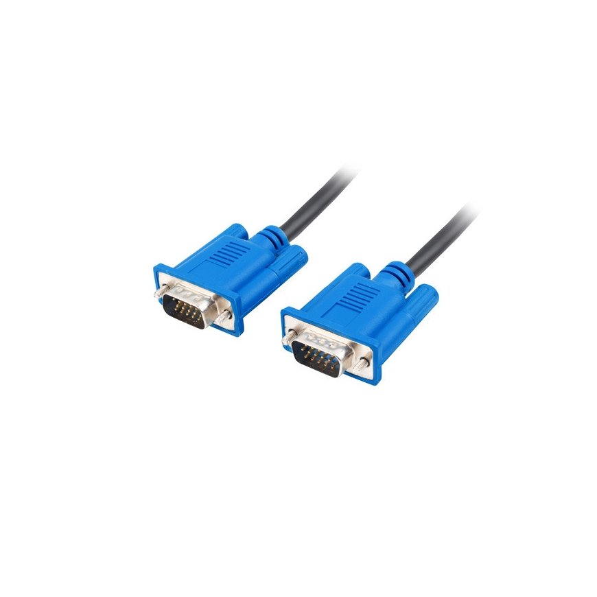 Lanberg CA-VGAC-10CU-0018-BK VGA кабель 1,8 m VGA (D-Sub) Черный, Синий