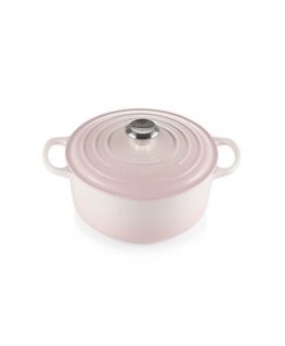 Le Creuset Signature Cast Iron Round Casserole 24cm shell pink