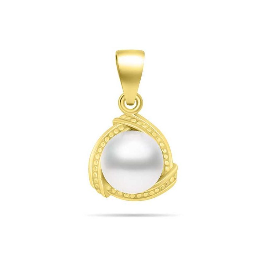 Brilio Silver Gold-plated authentic pearl jewelry set SET268Y (earrings, pendant) – 2
