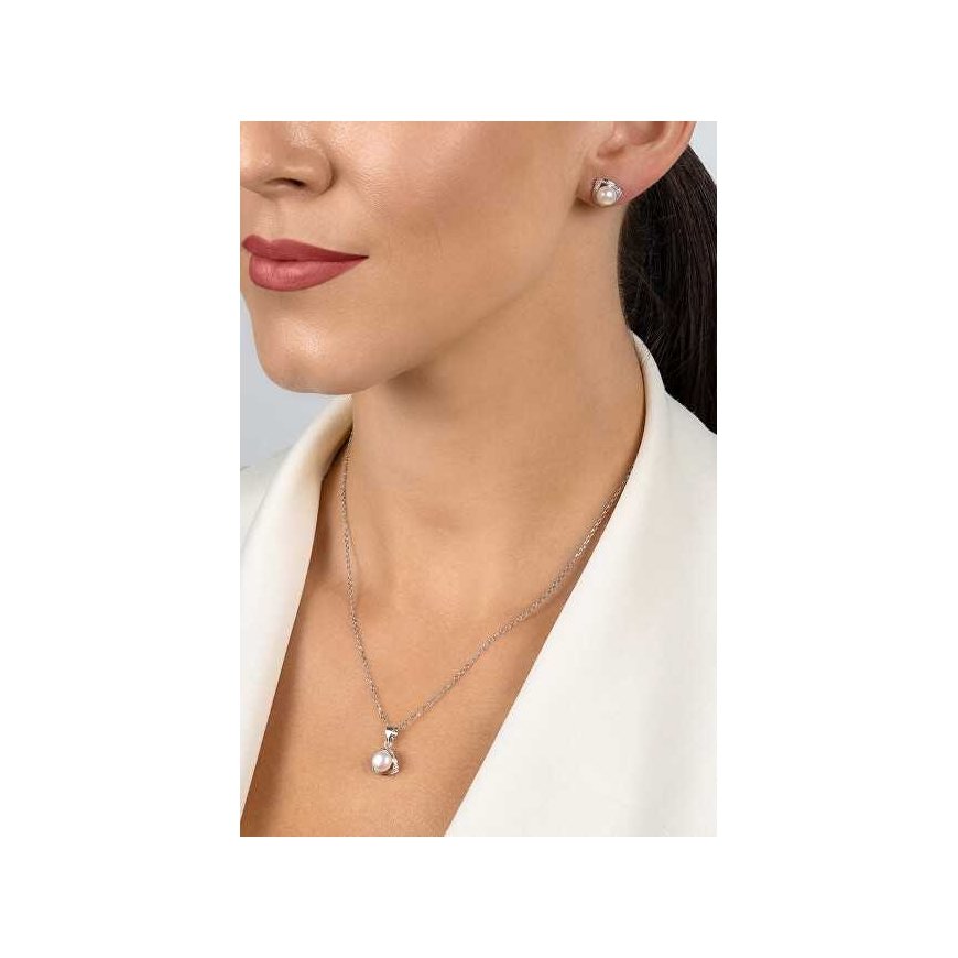 Brilio Silver Gold-plated authentic pearl jewelry set SET268Y (earrings, pendant) – 3