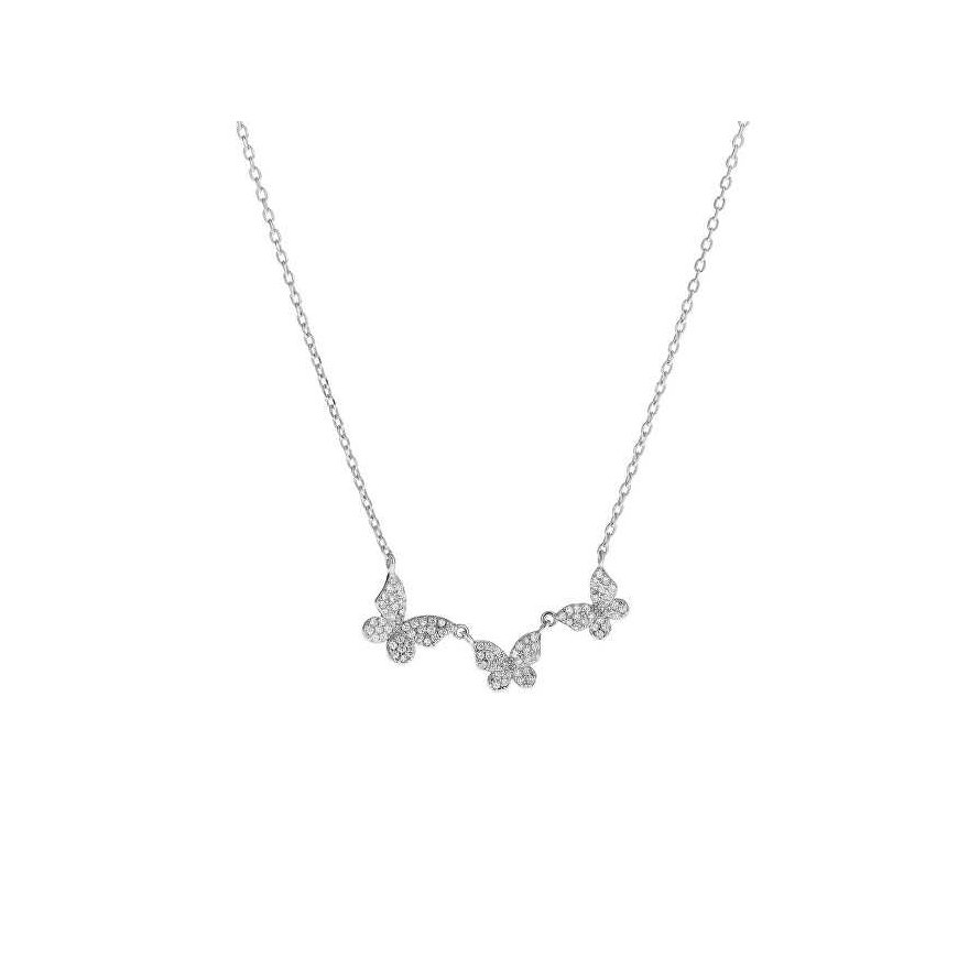 Again Jewelry Delicate silver pendant with butterflies AJNA0023