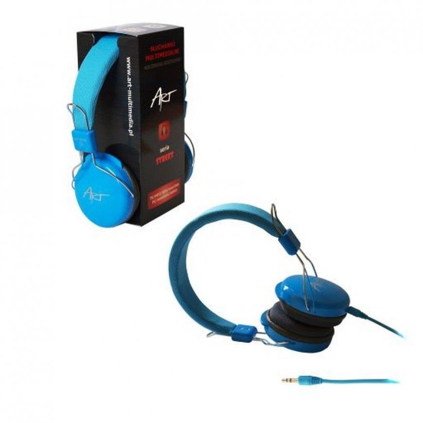 ART wire headphones Jack 3.5 mm with microphone AP-60B blue – 4