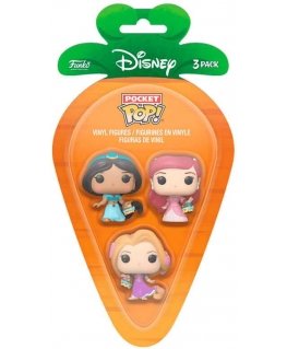 Funko Carrot Pocket POP blister 3 hahmoa Disney Princess Rapunzel Ariel Jasmine pääsiäinen