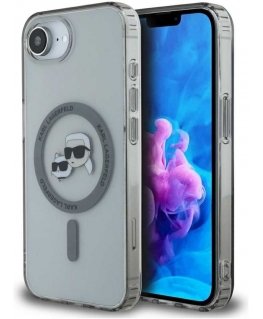 Karl Lagerfeld kotelo IPHONE 16e:lle (SE 4 2025) yhteensopiva MagSafe KLHMPSE4HLSKCK:n (IML Metal KC Heads) kanssa musta