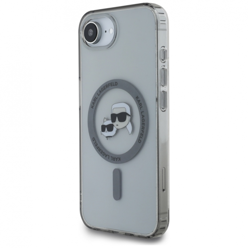 Karl Lagerfeld case for IPHONE 16e (SE 4 2025) compatible with MagSafe KLHMPSE4HLSKCK (IML Metal KC Heads) black – 3