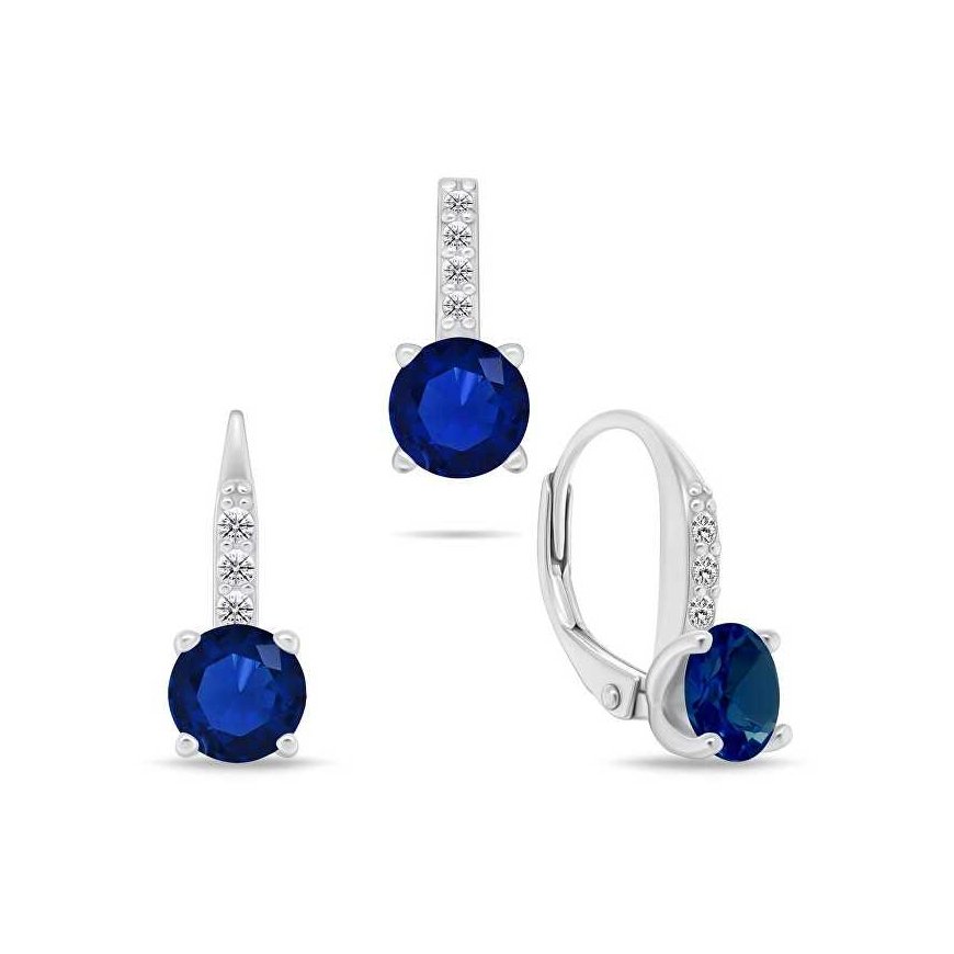 Brilio Silver Elegant silver set with zircons SET274WB (pendant, dangle earrings)