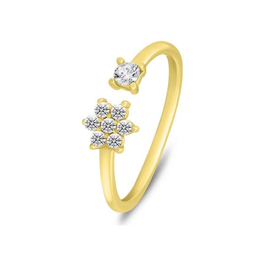 Brilio Silver Brilio Silver Fashion gold plated open ring with zircons RI073Y
