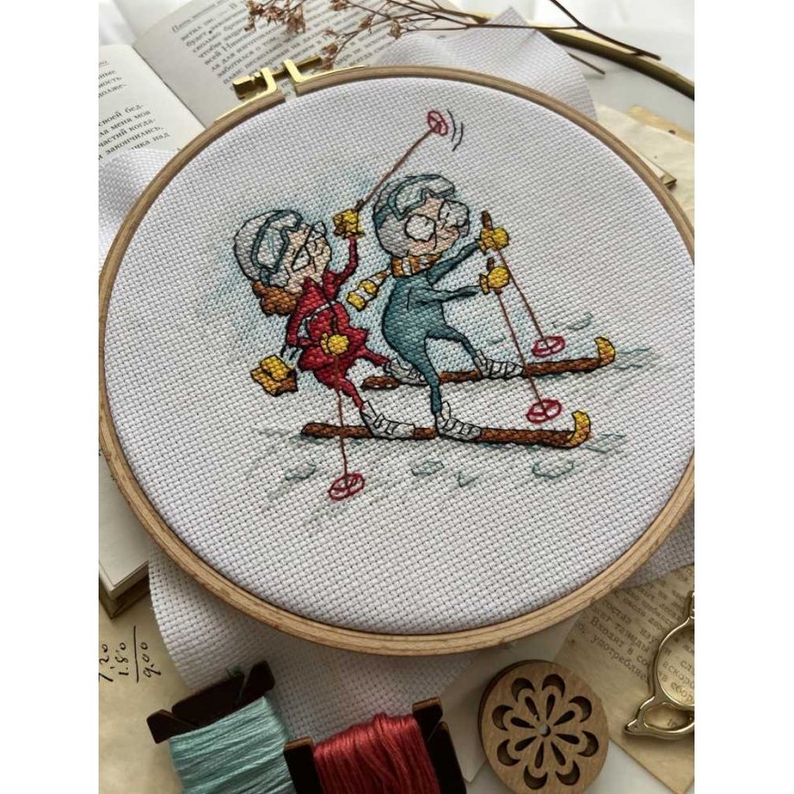 Beldizart Cross-stitch kit "Grandmothers Skiers" SANB-24 – 3