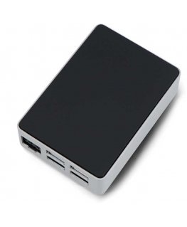 Raspberry Pi 5 dėklas – aliuminis – sidabrinė-juoda – Flirc