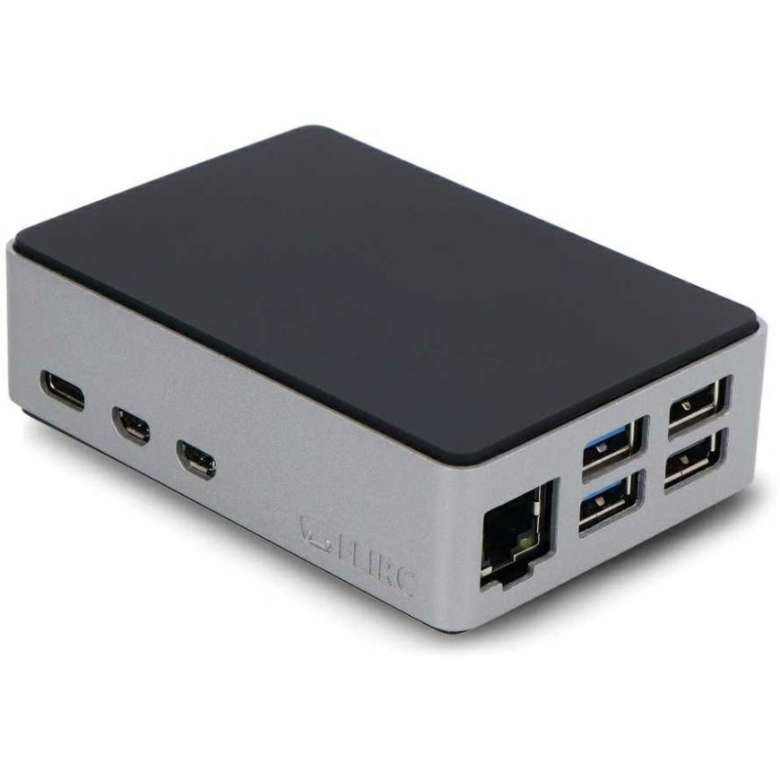 Raspberry Pi 5 case – aluminum – silver-black – Flirc – 2