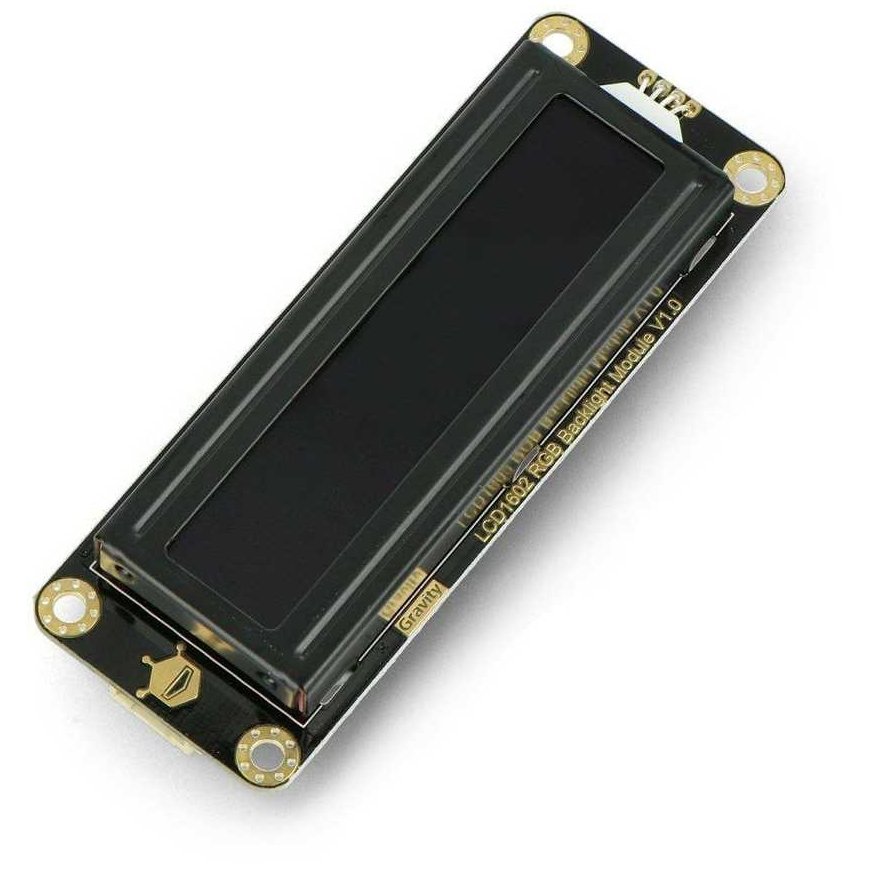 DFRobot Gravity, 2x16 I2C LCD display, black with RGB lighting