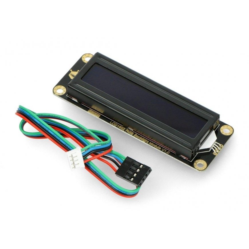 DFRobot Gravity, 2x16 I2C LCD-näyttö, musta RGB-valolla – 4