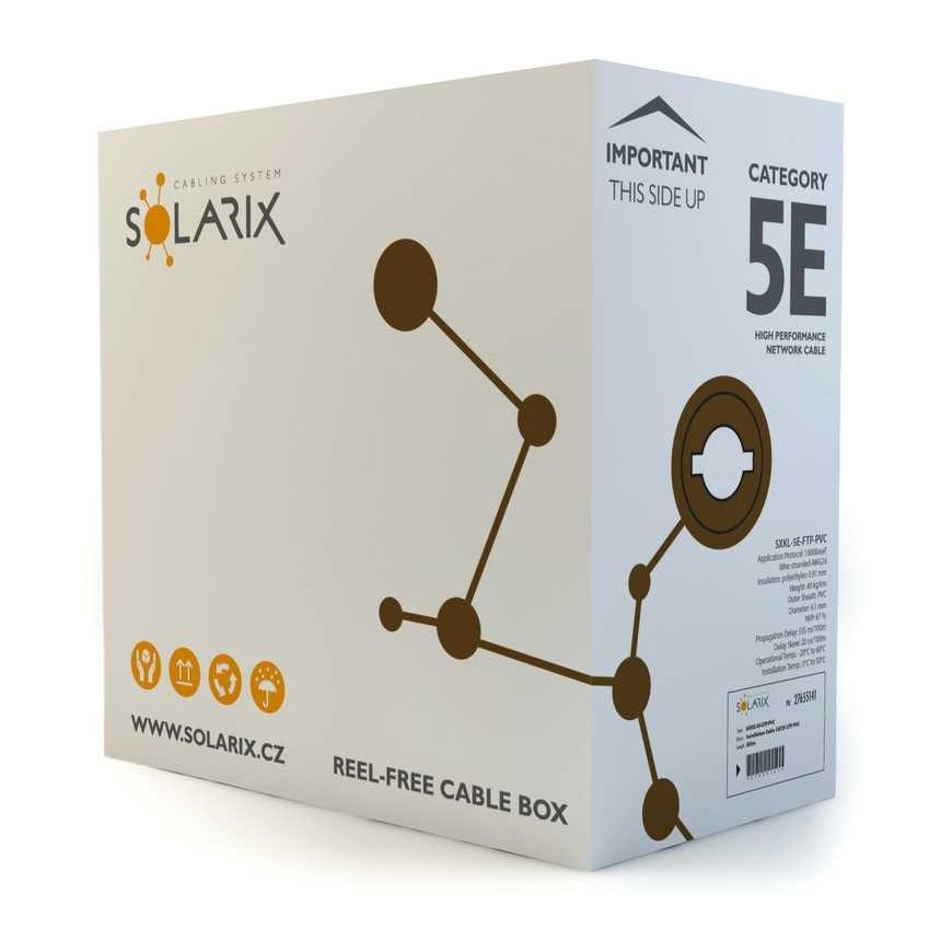 Solarix CAT5e installation cable, FTP, PVC, 305 m strands, box (SXKL-5E-FTP-PVC-GY) – 4