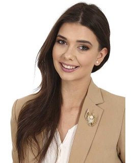 Jwl Luxury Pearls Kullattu enkeli rintakoru helmillä ja kristalleilla JL0822