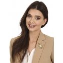 Jwl Luxury Pearls Auksuota angelo sagė su perlu ir kristalais JL0822 Jwl Luxury Pearls Auksuota angelo sagė su perlu ir kristalais JL0822