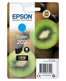Epson Kiwi 202 rašalo kasetė 1 vnt Originalus Standartinė išeiga Žydras
