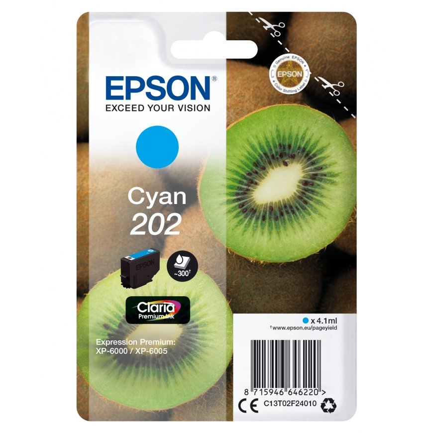 Epson Kiwi 202 струйный картридж 1 шт Подлинный Стандартная Голубой