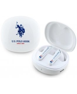 Us Polo Assn Ausinės TWS US Polo DH Logo baltos spalvos