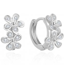 Beneto Floral Round Earrings with Zircons AGUC2622