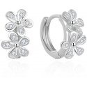Beneto Floral Round Earrings with Zircons AGUC2622 Beneto Floral Round Earrings with Zircons AGUC2622