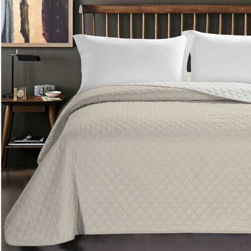 DecoKing Bedspread BEIGE+White 170X270 – 2