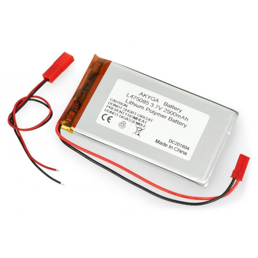 Akyga 2500mAh 1S 3,7V Li-Pol akku - 85x50x4mm – 2