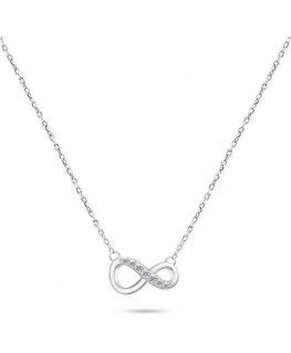 Brilio Silver Brilio Sidabrinis Fashion Sidabrinis Infinity karoliai su cirkoniais NCL76W
