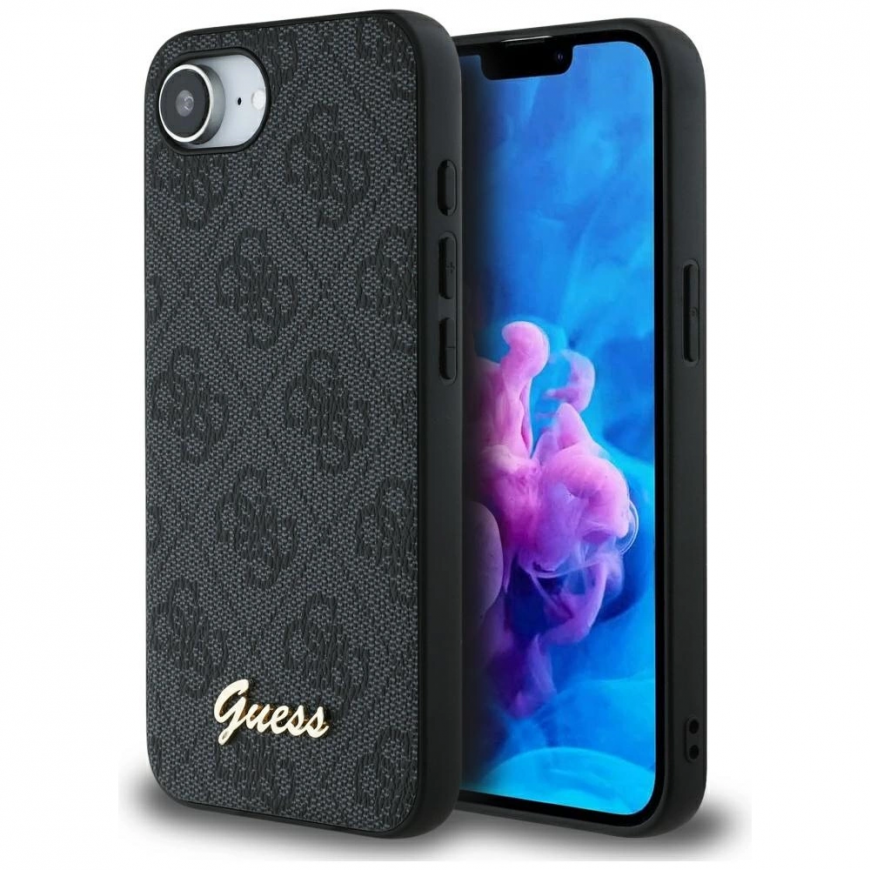 Guess 4G Script Logo MagSafe suojakuori iPhone 16e:lle - musta – 5