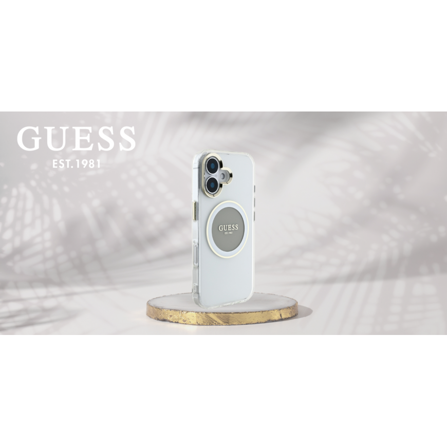 Case Guess IML Metal Colored Circle Classic Logo MagSafe fo