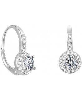 Beneto Gentle silver earrings with shiny zircons AGUC2267