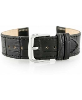 Pacific Leather watch strap W41 - black - 22mm