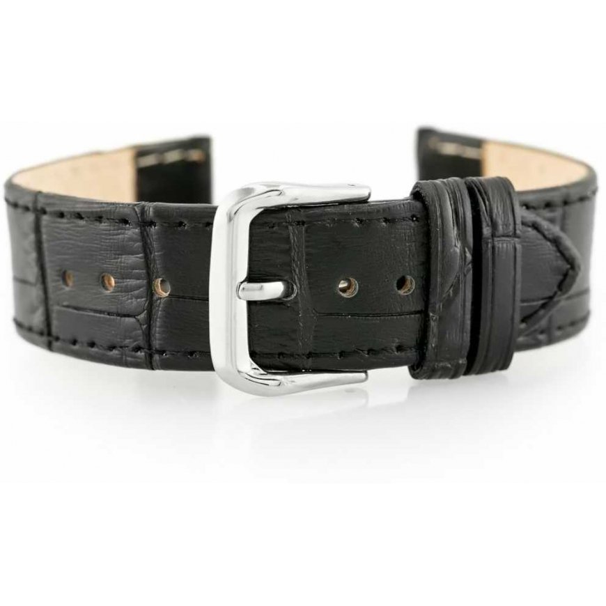 Pacific Leather watch strap W41 - black - 22mm