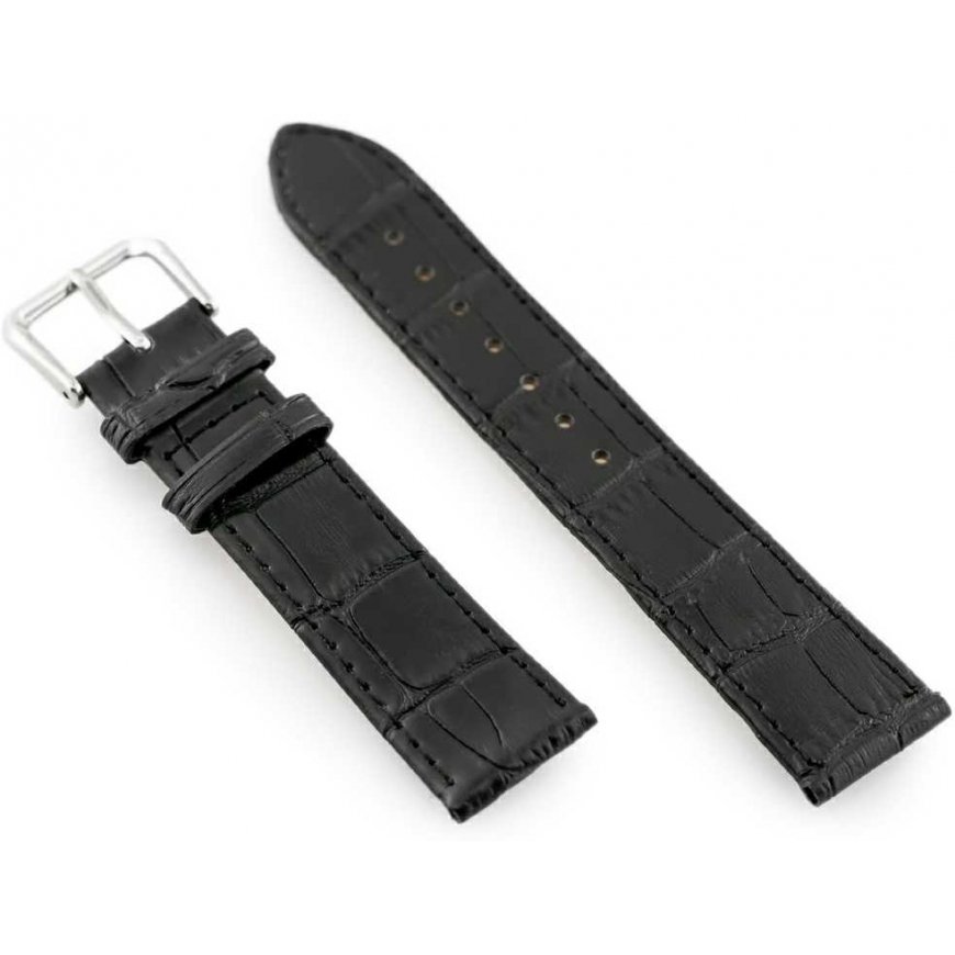 Pacific Leather watch strap W41 - black - 22mm – 3