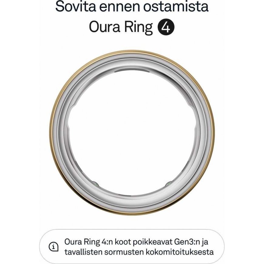 Oura Ring 4 älysormus, kulta, koko 8 – 3