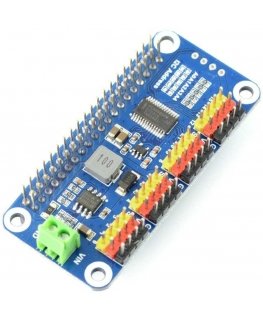 Servo controller board for Raspberry Pi, 16 channels, 12 bits, I2C, Waveshare 15275