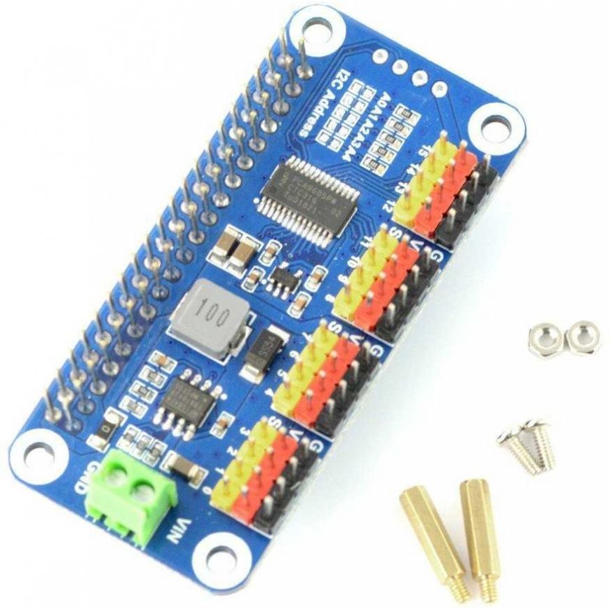 Servo controller board for Raspberry Pi, 16 channels, 12 bits, I2C, Waveshare 15275 – 2