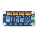 Servo controller board for Raspberry Pi, 16 channels, 12 bits, I2C, Waveshare 15275 Servo controller board for Raspberry Pi, 16 channels, 12 bits, I2C, Waveshare 15275