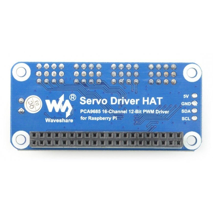 Servo controller board for Raspberry Pi, 16 channels, 12 bits, I2C, Waveshare 15275 – 4