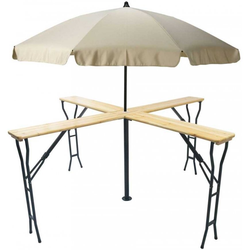 Saska Garden PICNIC BAR TABLE WOODEN CROSS FOLDING – 3
