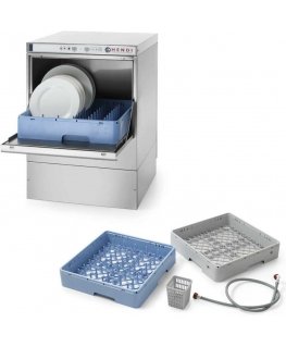 Hendi Bar dishwasher + dispenser + pump basket 50x50cm 400V 3 PROGRAMS