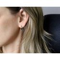 Agate Silver Earrings with Green Crystal AGT-E001LGR Agate Silver Earrings with Green Crystal AGT-E001LGR